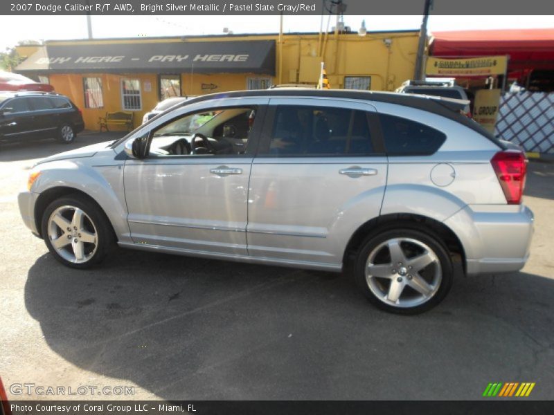 Bright Silver Metallic / Pastel Slate Gray/Red 2007 Dodge Caliber R/T AWD