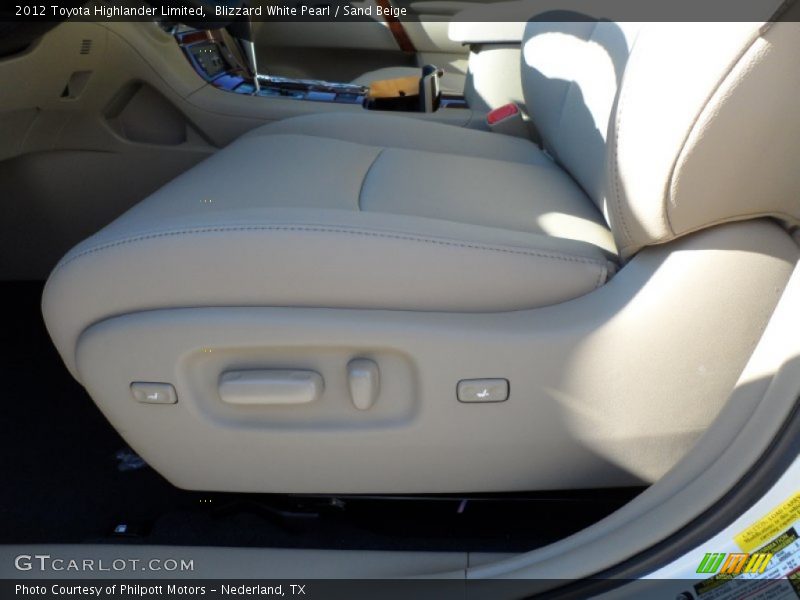 Blizzard White Pearl / Sand Beige 2012 Toyota Highlander Limited