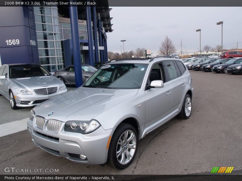 Titanium Silver Metallic / Black 2008 BMW X3 3.0si