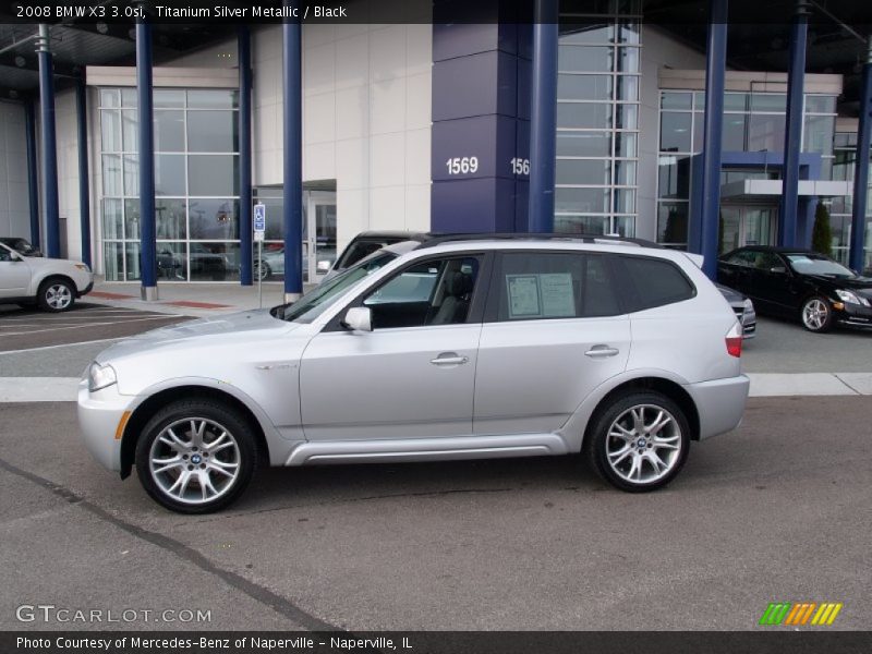 Titanium Silver Metallic / Black 2008 BMW X3 3.0si