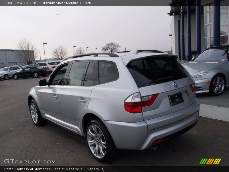 Titanium Silver Metallic / Black 2008 BMW X3 3.0si