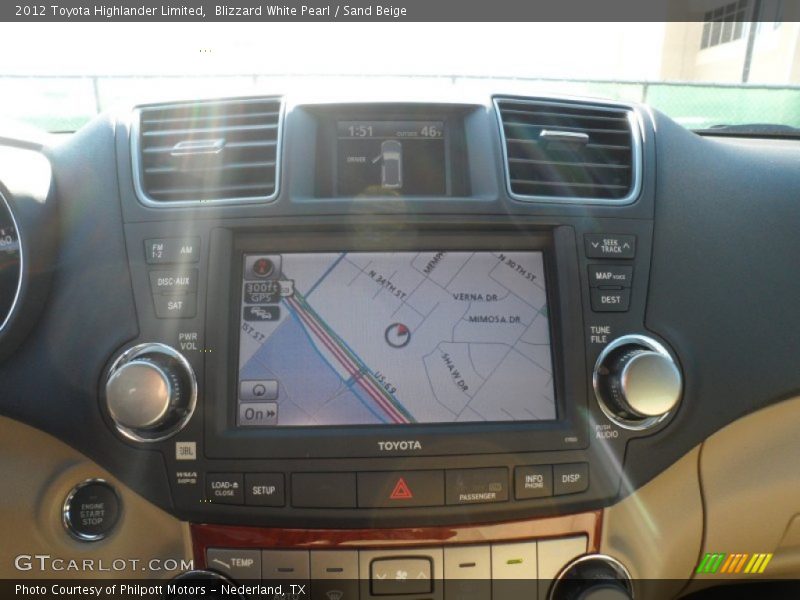 Blizzard White Pearl / Sand Beige 2012 Toyota Highlander Limited