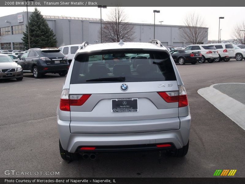 Titanium Silver Metallic / Black 2008 BMW X3 3.0si