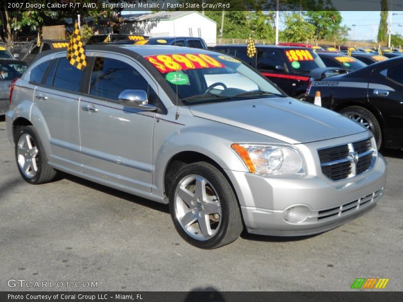 Bright Silver Metallic / Pastel Slate Gray/Red 2007 Dodge Caliber R/T AWD