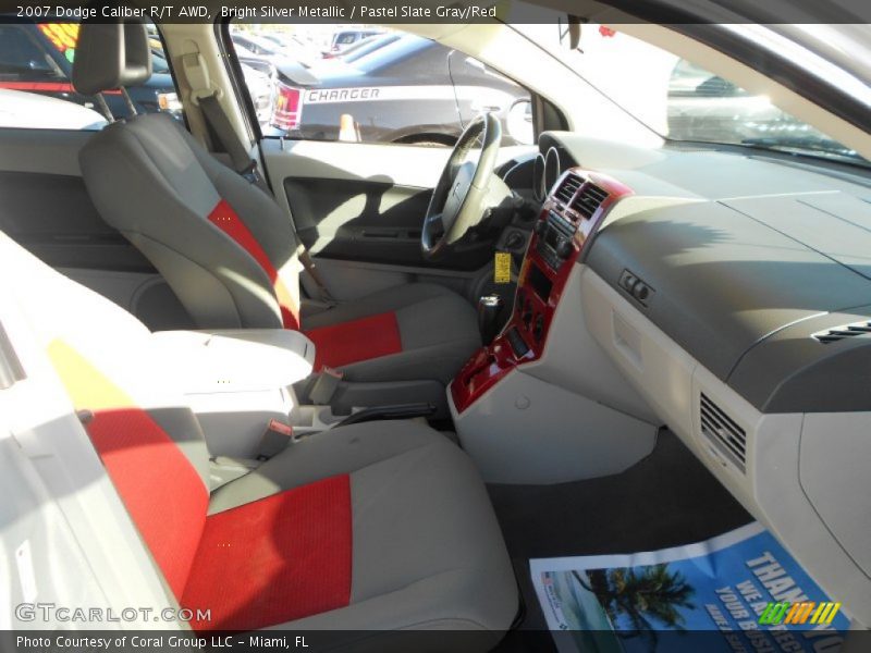 Bright Silver Metallic / Pastel Slate Gray/Red 2007 Dodge Caliber R/T AWD