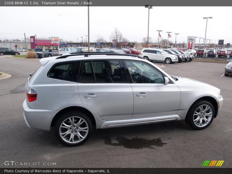 Titanium Silver Metallic / Black 2008 BMW X3 3.0si