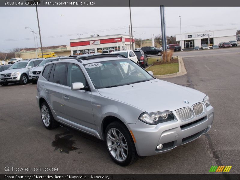 Titanium Silver Metallic / Black 2008 BMW X3 3.0si
