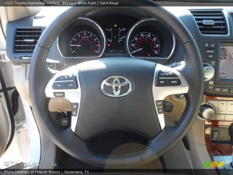 Blizzard White Pearl / Sand Beige 2012 Toyota Highlander Limited