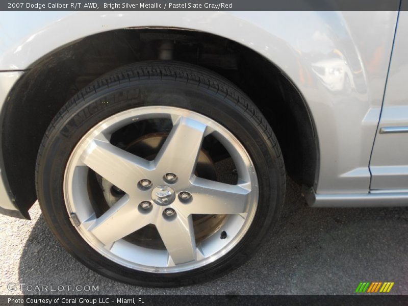 Bright Silver Metallic / Pastel Slate Gray/Red 2007 Dodge Caliber R/T AWD