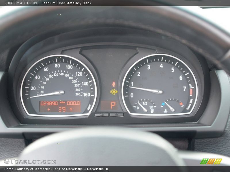 Titanium Silver Metallic / Black 2008 BMW X3 3.0si