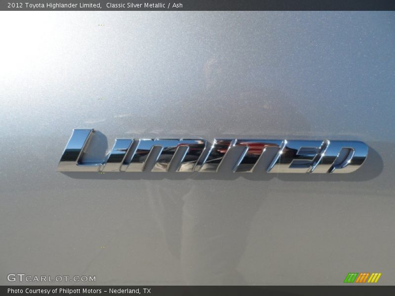 Classic Silver Metallic / Ash 2012 Toyota Highlander Limited