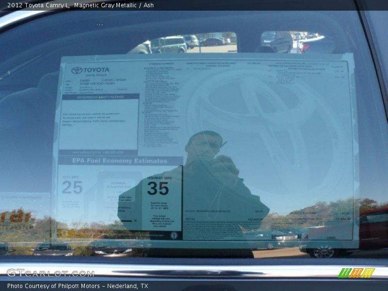 Magnetic Gray Metallic / Ash 2012 Toyota Camry L