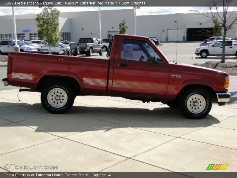 Medium Cabernet Red Metallic / Light Graphite 1992 Ford Ranger S Regular Cab