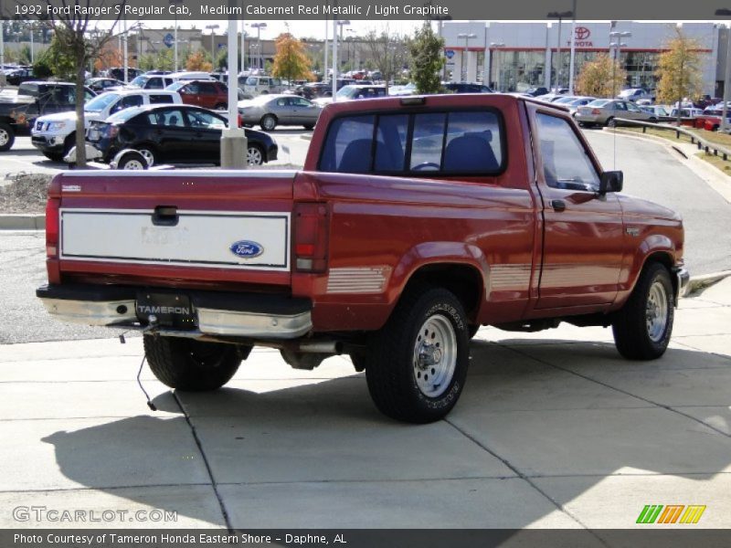 Medium Cabernet Red Metallic / Light Graphite 1992 Ford Ranger S Regular Cab