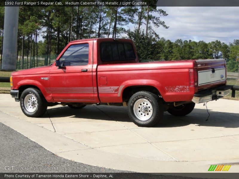 Medium Cabernet Red Metallic / Light Graphite 1992 Ford Ranger S Regular Cab