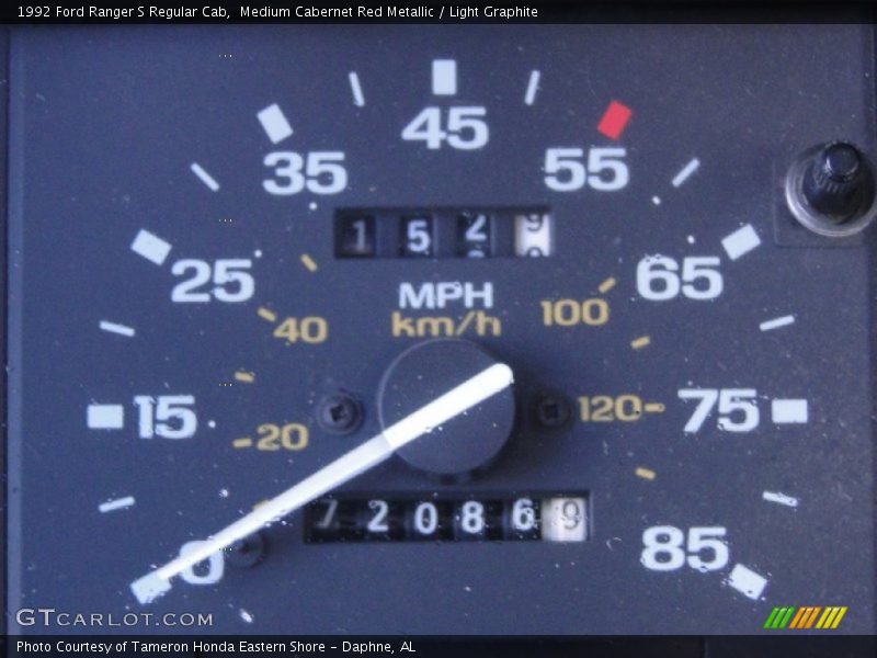 Medium Cabernet Red Metallic / Light Graphite 1992 Ford Ranger S Regular Cab