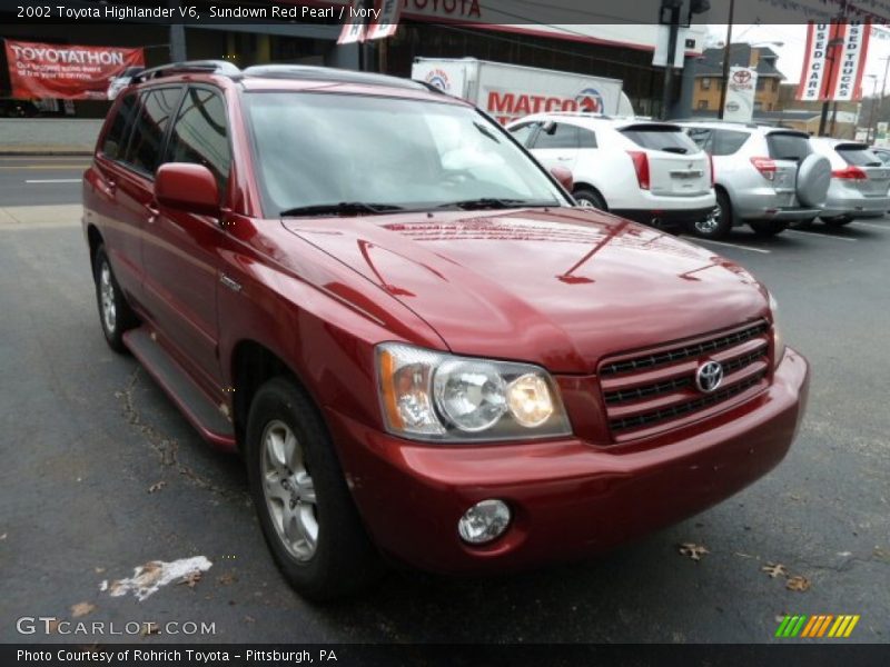 Sundown Red Pearl / Ivory 2002 Toyota Highlander V6