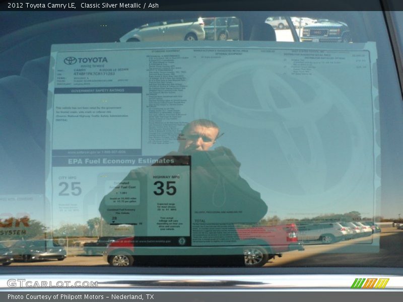 Classic Silver Metallic / Ash 2012 Toyota Camry LE