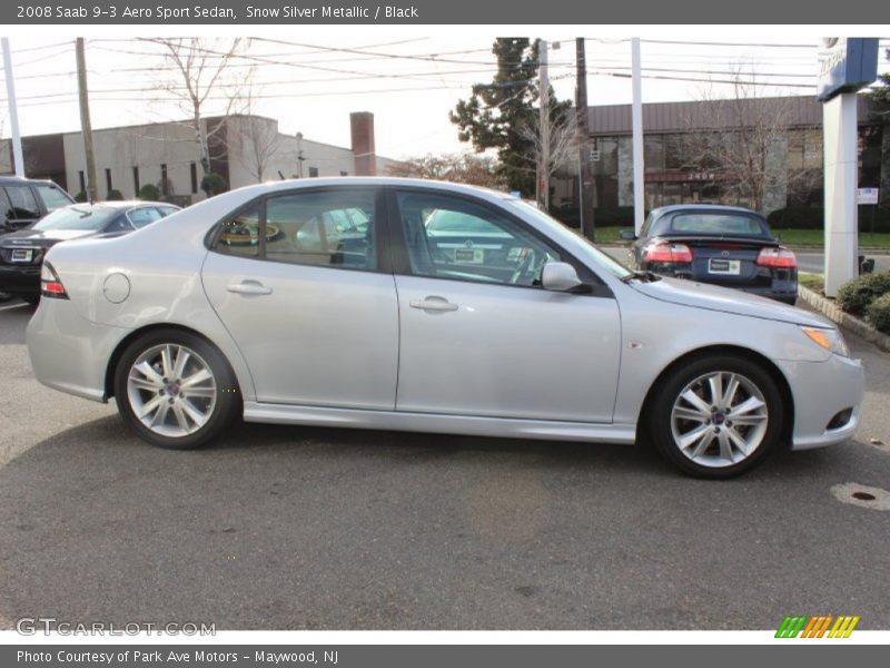 Snow Silver Metallic / Black 2008 Saab 9-3 Aero Sport Sedan