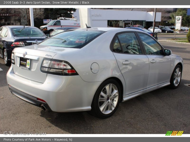Snow Silver Metallic / Black 2008 Saab 9-3 Aero Sport Sedan
