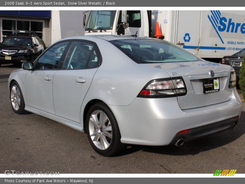 Snow Silver Metallic / Black 2008 Saab 9-3 Aero Sport Sedan