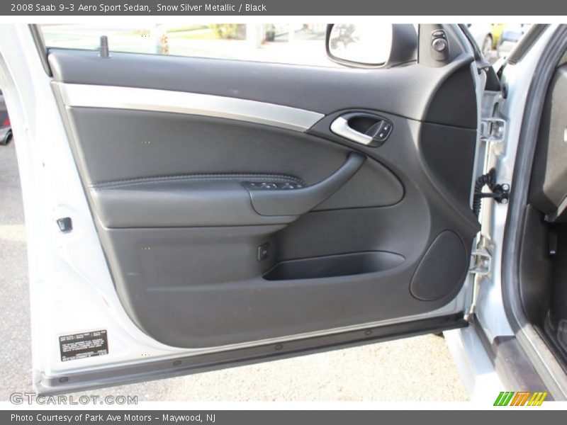 Snow Silver Metallic / Black 2008 Saab 9-3 Aero Sport Sedan