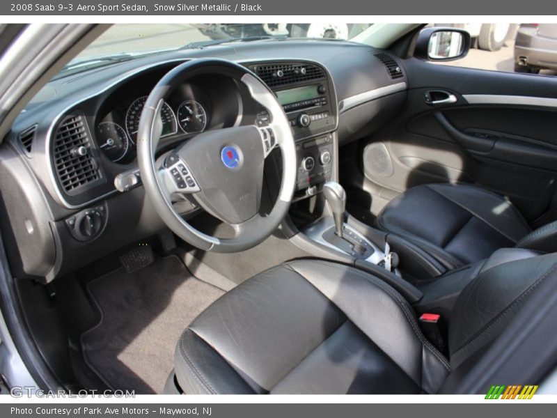 Snow Silver Metallic / Black 2008 Saab 9-3 Aero Sport Sedan