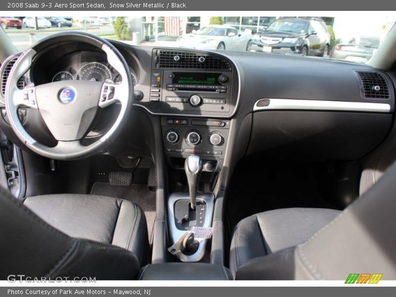 Snow Silver Metallic / Black 2008 Saab 9-3 Aero Sport Sedan