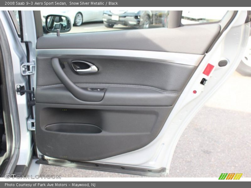 Snow Silver Metallic / Black 2008 Saab 9-3 Aero Sport Sedan