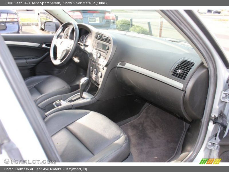 Snow Silver Metallic / Black 2008 Saab 9-3 Aero Sport Sedan