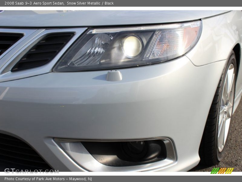 Snow Silver Metallic / Black 2008 Saab 9-3 Aero Sport Sedan