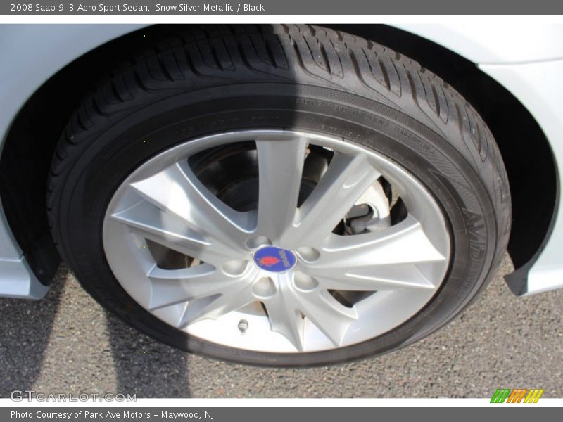 Snow Silver Metallic / Black 2008 Saab 9-3 Aero Sport Sedan