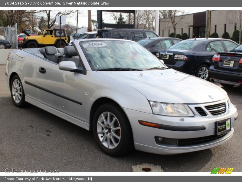 Silver Metallic / Slate Gray 2004 Saab 9-3 Arc Convertible