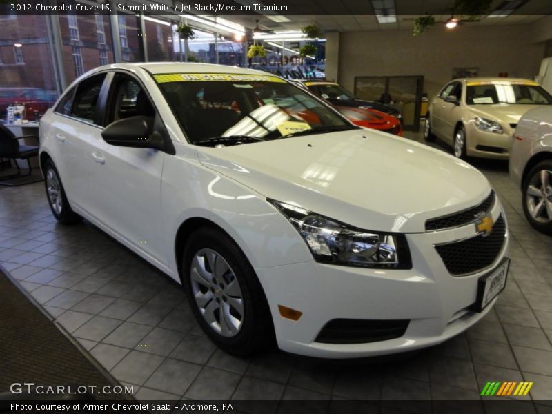 Summit White / Jet Black/Medium Titanium 2012 Chevrolet Cruze LS