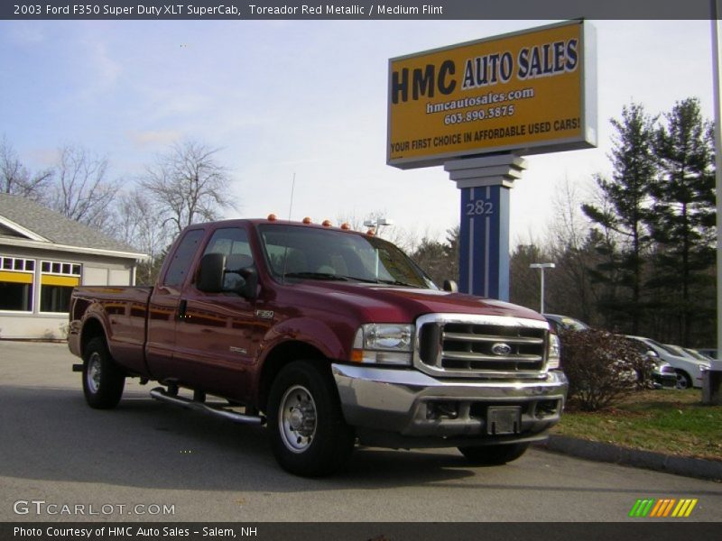Toreador Red Metallic / Medium Flint 2003 Ford F350 Super Duty XLT SuperCab