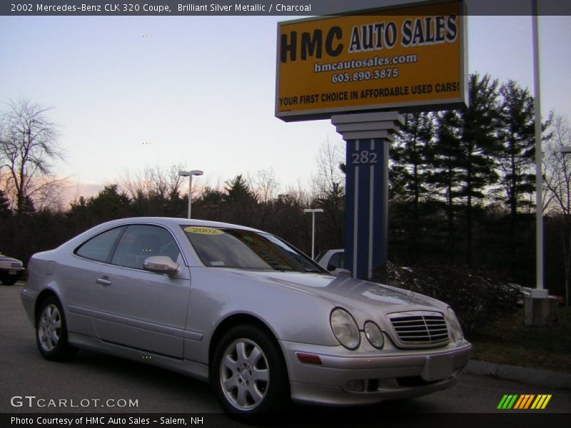 Brilliant Silver Metallic / Charcoal 2002 Mercedes-Benz CLK 320 Coupe