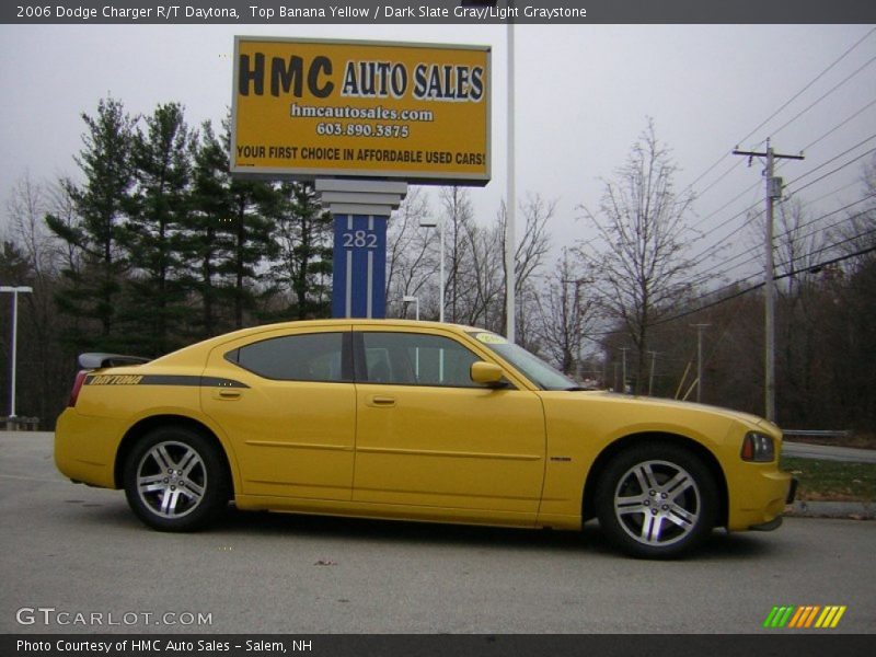 Top Banana Yellow / Dark Slate Gray/Light Graystone 2006 Dodge Charger R/T Daytona