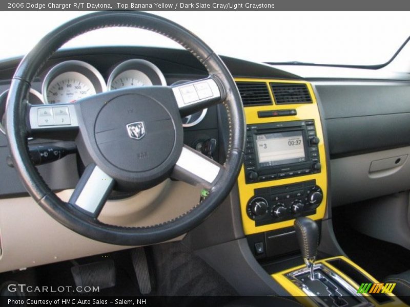 Top Banana Yellow / Dark Slate Gray/Light Graystone 2006 Dodge Charger R/T Daytona