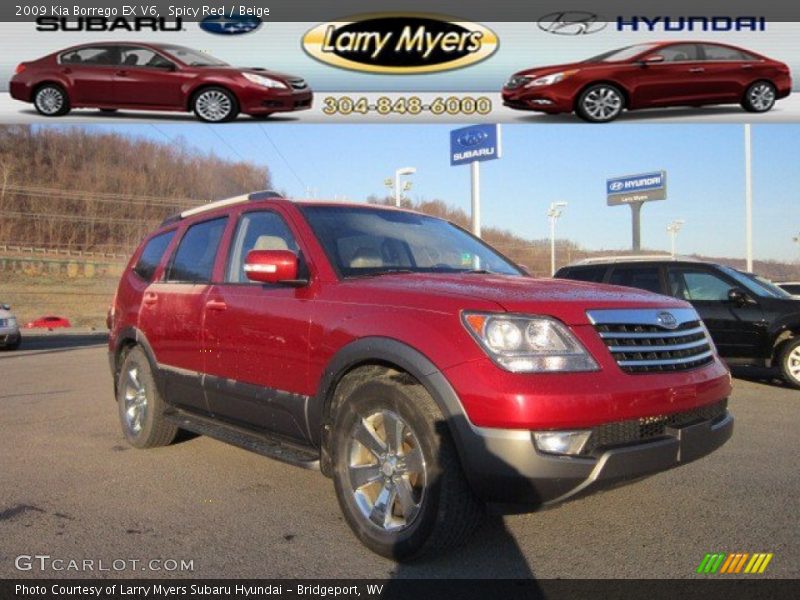 Spicy Red / Beige 2009 Kia Borrego EX V6