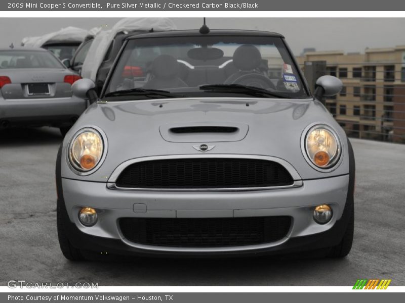 Pure Silver Metallic / Checkered Carbon Black/Black 2009 Mini Cooper S Convertible