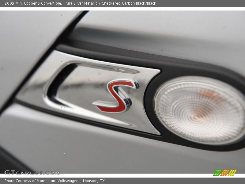 Pure Silver Metallic / Checkered Carbon Black/Black 2009 Mini Cooper S Convertible