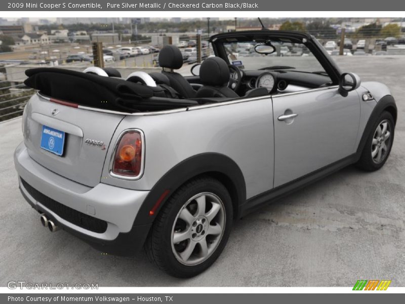 Pure Silver Metallic / Checkered Carbon Black/Black 2009 Mini Cooper S Convertible