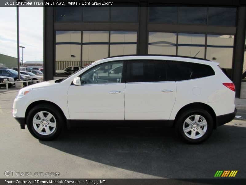 White / Light Gray/Ebony 2011 Chevrolet Traverse LT AWD