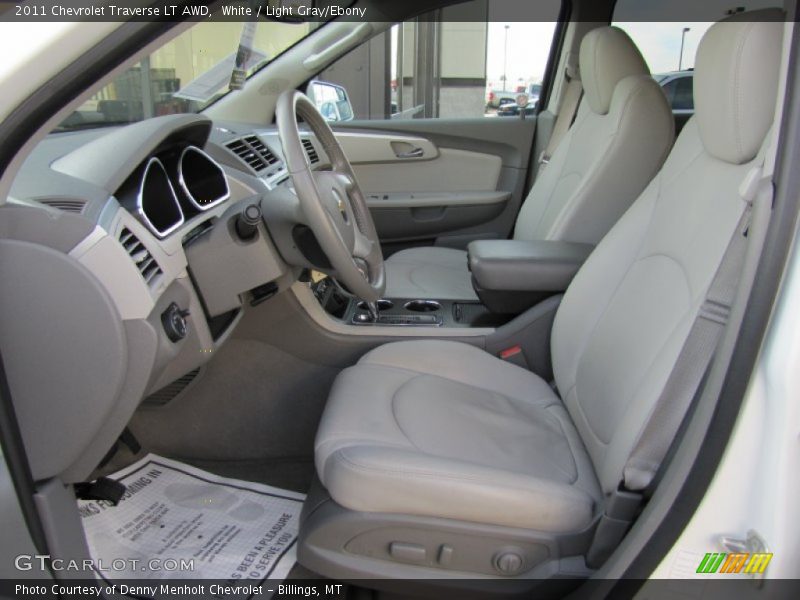 White / Light Gray/Ebony 2011 Chevrolet Traverse LT AWD