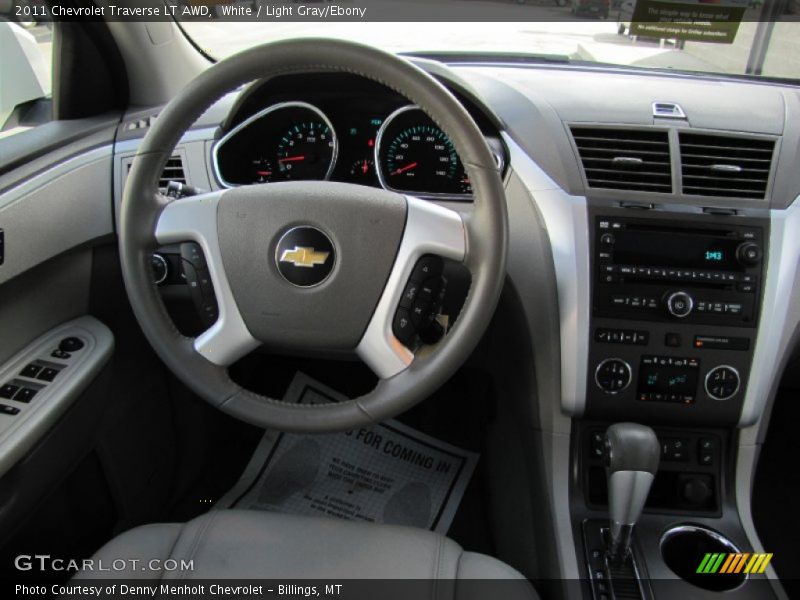 White / Light Gray/Ebony 2011 Chevrolet Traverse LT AWD