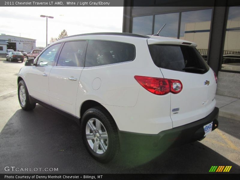 White / Light Gray/Ebony 2011 Chevrolet Traverse LT AWD