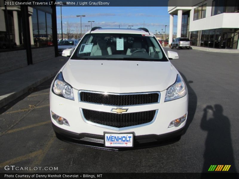 White / Light Gray/Ebony 2011 Chevrolet Traverse LT AWD