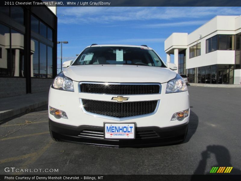 White / Light Gray/Ebony 2011 Chevrolet Traverse LT AWD
