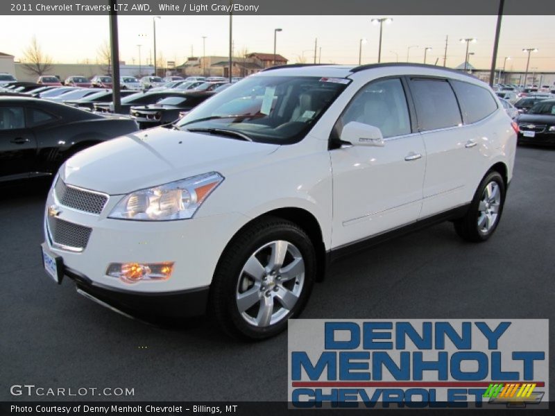 White / Light Gray/Ebony 2011 Chevrolet Traverse LTZ AWD