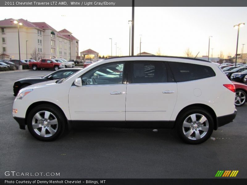 White / Light Gray/Ebony 2011 Chevrolet Traverse LTZ AWD